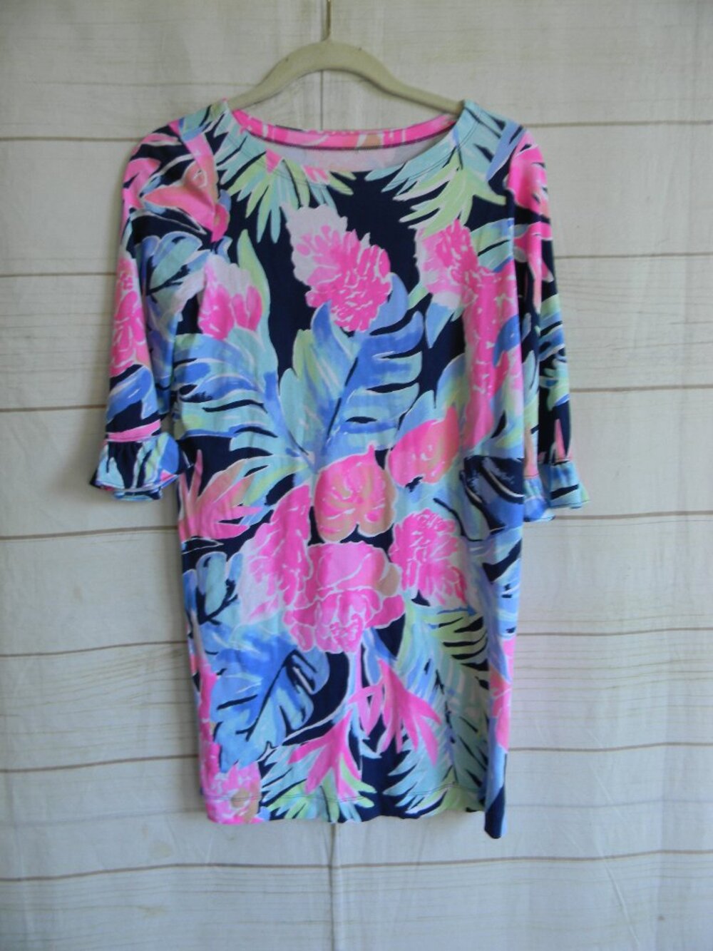 LILLY PULITZER GIRLS GORGEOUS FLORAL RUFFLE DETAIL DRESS SZ XL 12-14